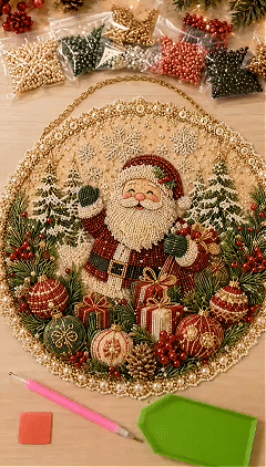 โจ Four Seasons & Holiday Pearl Art Hanging Wreath Kit | Luxury Flocked Canvas with Scratch-Resistant Non-Fading Pearl Beads DIY Handmade Seasonal Decor ๐