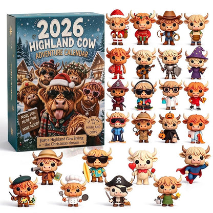 🐂2026 Highland Cow Advent Calendar — 24 Unique Collectible Characters(📦Buy 2 Free Shipping)