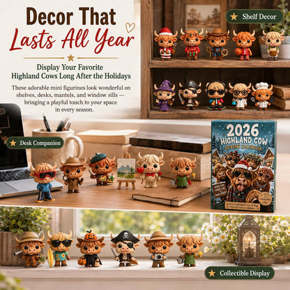 🐂2026 Highland Cow Advent Calendar — 24 Unique Collectible Characters(📦Buy 2 Free Shipping)