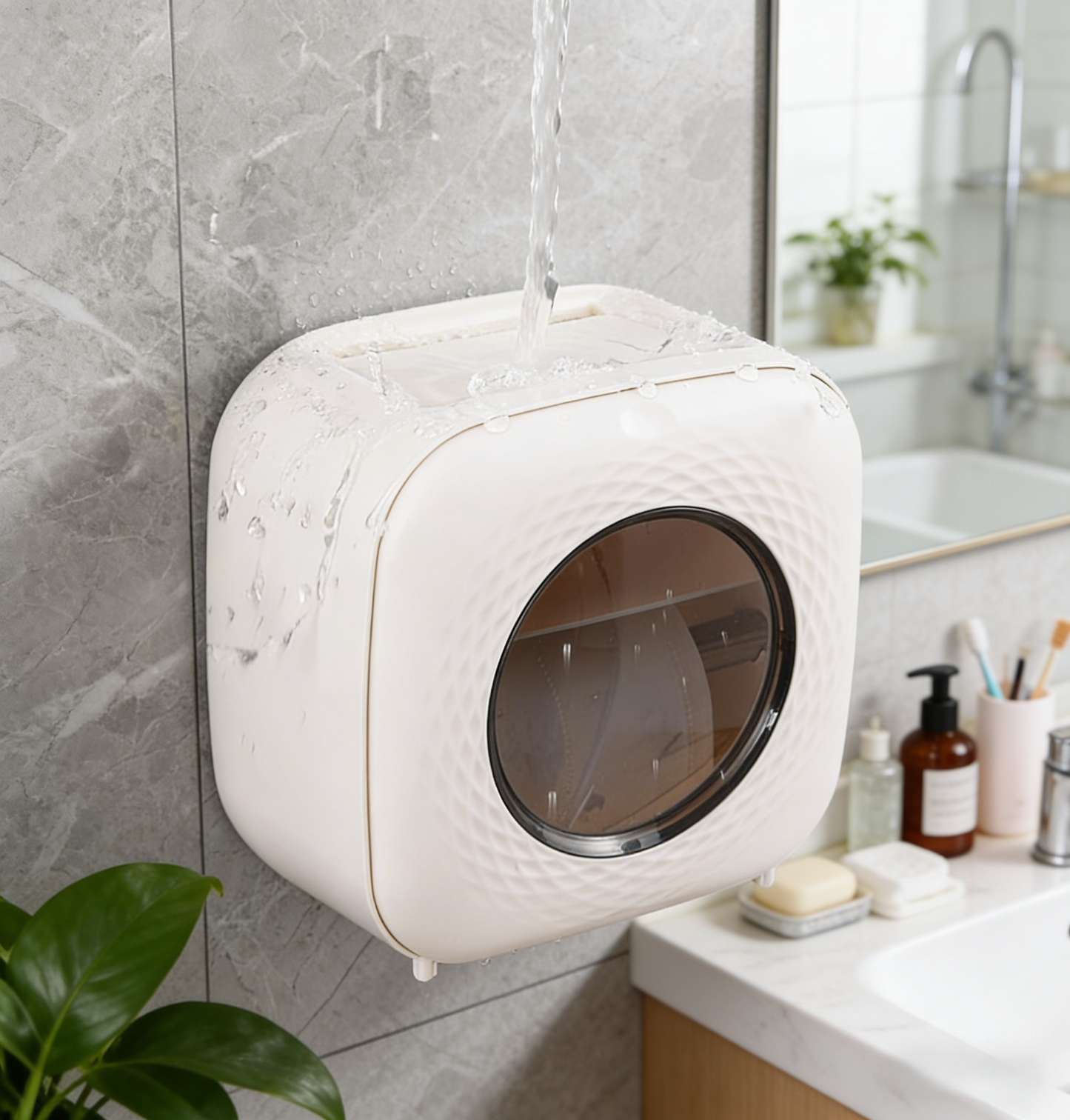 Wall-mounted tissue holder