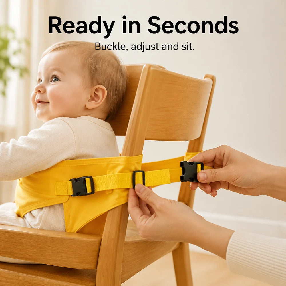 Baby High Chair Seat Belts - Portable Dining Straps Holder