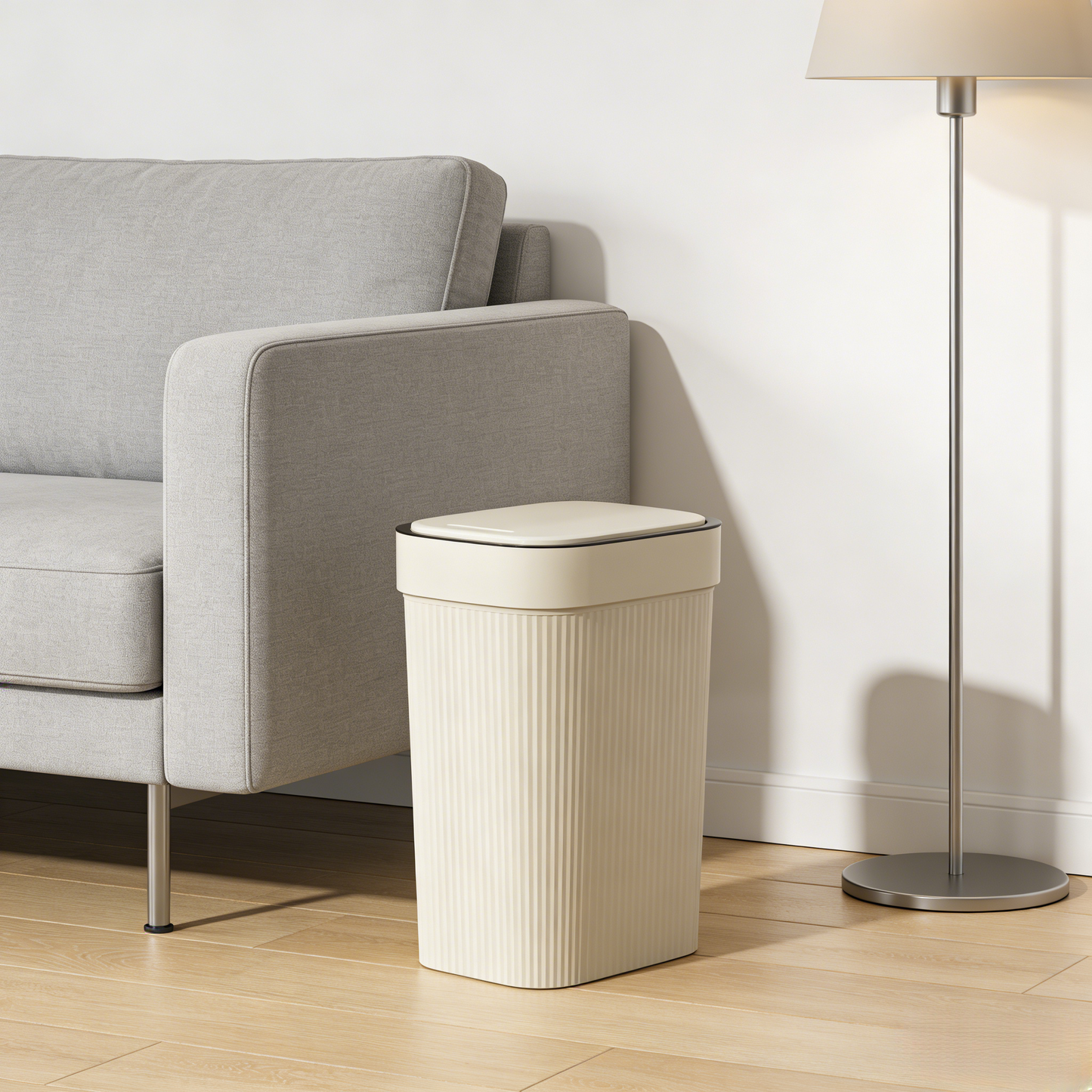 Press-Top Slim Trash Can