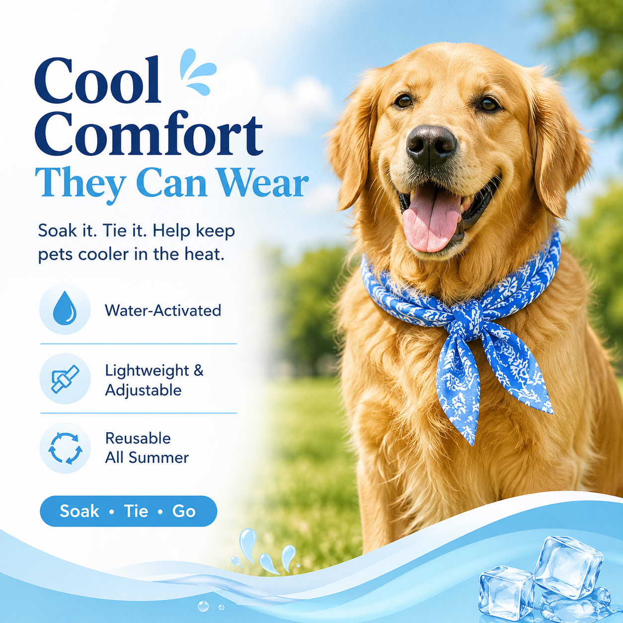 Summer Pet Cooling Collar Wrap