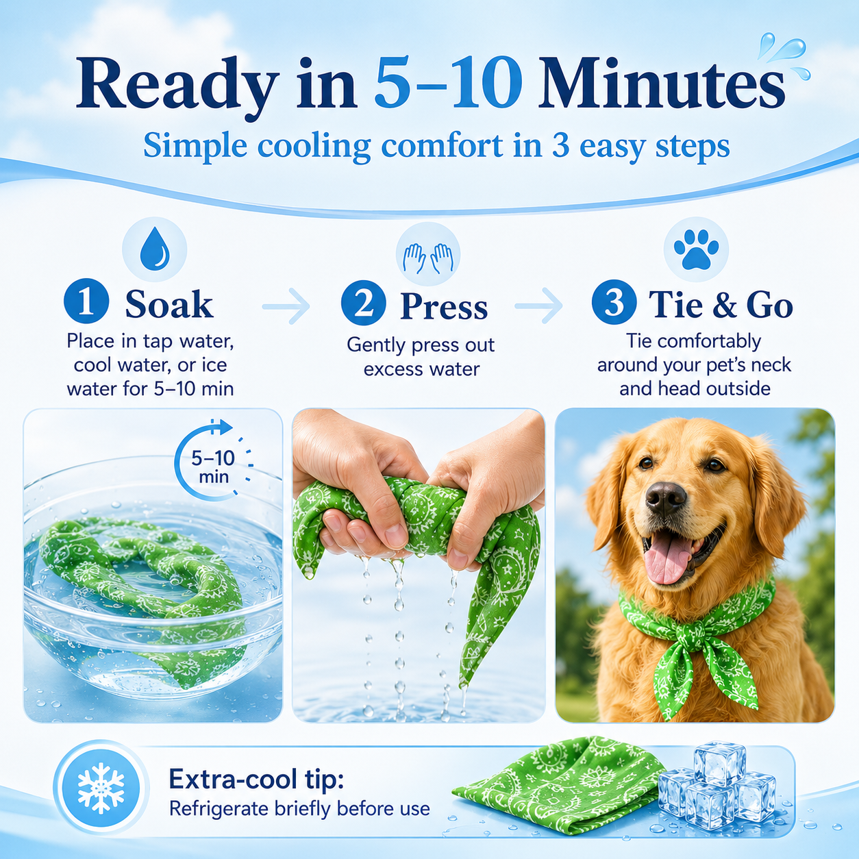 Summer Pet Cooling Collar Wrap