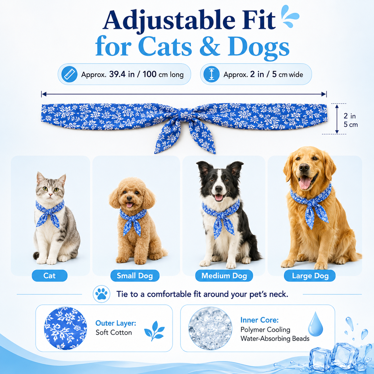 Summer Pet Cooling Collar Wrap