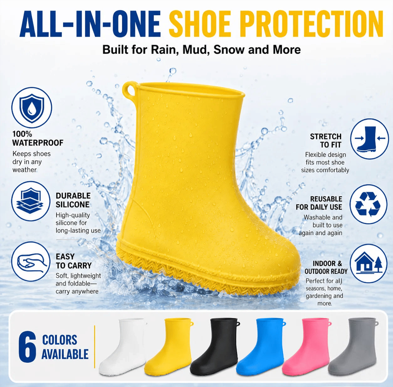 🌧️ Don’t Let Rain Ruin Your Shoes — Packable Silicone Shoe Covers