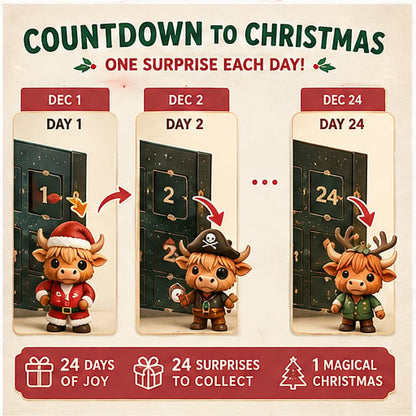 🐂2026 Highland Cow Advent Calendar — 24 Unique Collectible Characters(📦Buy 2 Free Shipping)