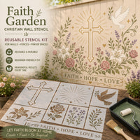 ✝️ Faith Garden Wall Stencil