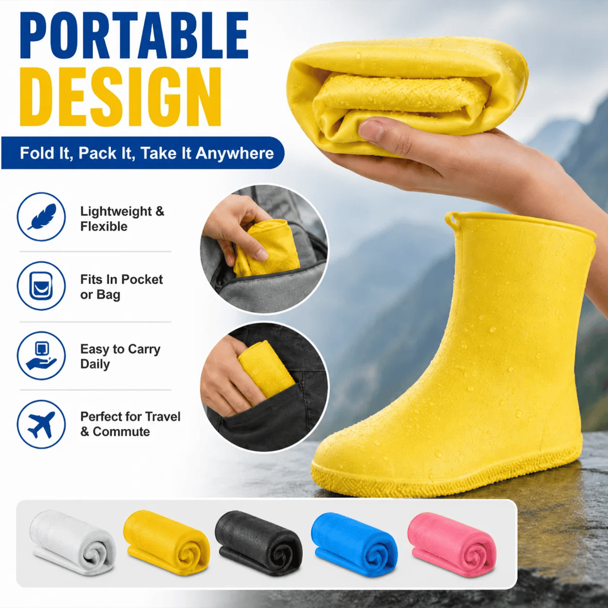 🌧️ Don’t Let Rain Ruin Your Shoes — Packable Silicone Shoe Covers