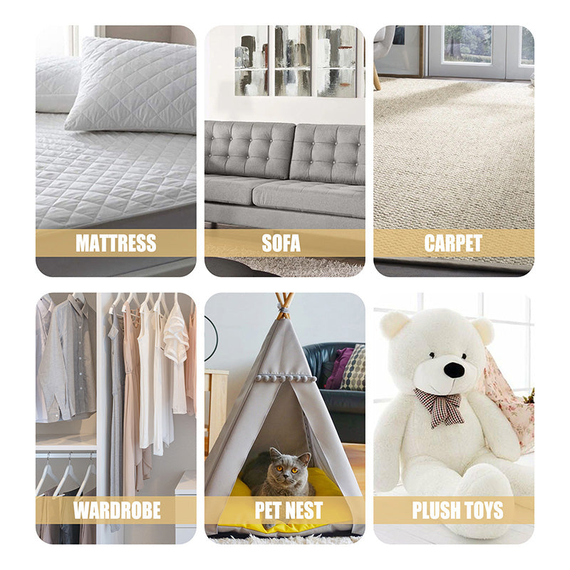 Mite sachet placement in mattresses sofas carpets wardrobes pet areas and soft toys